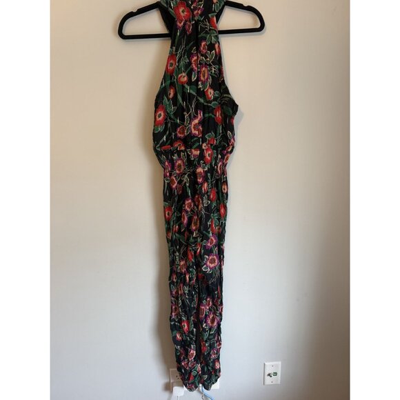 NWT MISA Halter Koral Floral Black Jumpsuit Romper Sleeveless Size S $470 [jb] - Picture 9 of 11